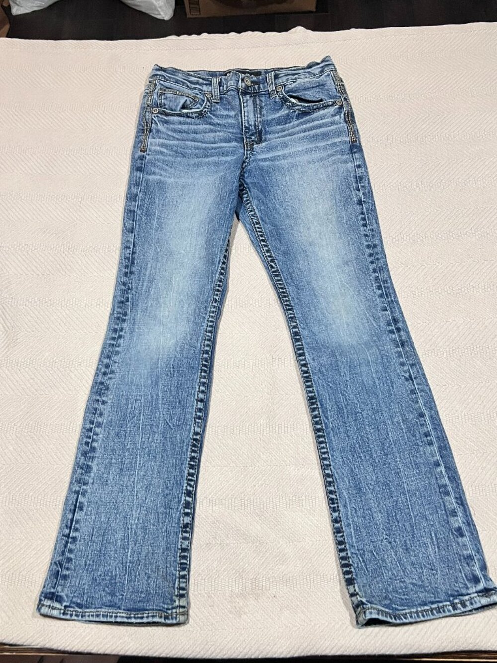 BKE Jake Jr Boys 16 Regular Distressed Blue Jeans